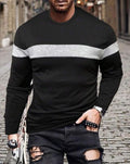 Manfinity Homme Camiseta de hombre con bloques de color, manga larga, otoño