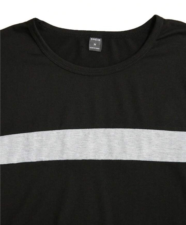Manfinity Homme Camiseta de hombre con bloques de color, manga larga, otoño