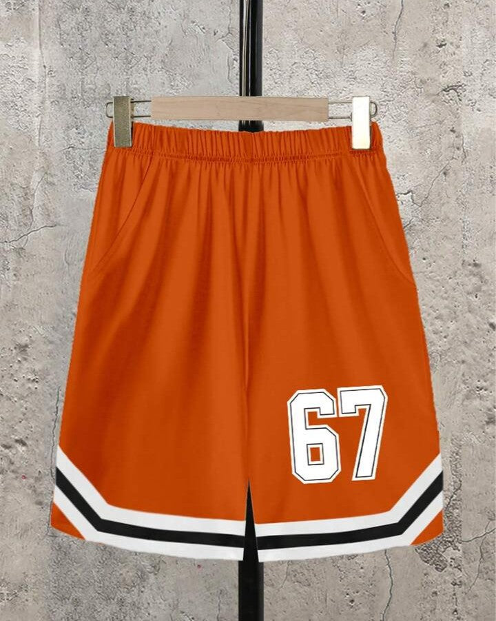 .....  Set de 2 piezas: Camiseta de manga corta con cuello redondo y estampado de oso degradado + Pantalones cortos con bolsillo, conjunto casual y lindo para niños