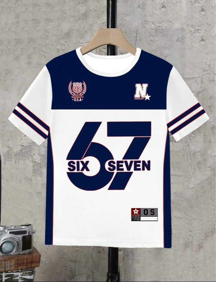 .....  Set de 2 piezas: Camiseta de manga corta con cuello redondo y estampado de oso degradado + Pantalones cortos con bolsillo, conjunto casual y lindo para niños
